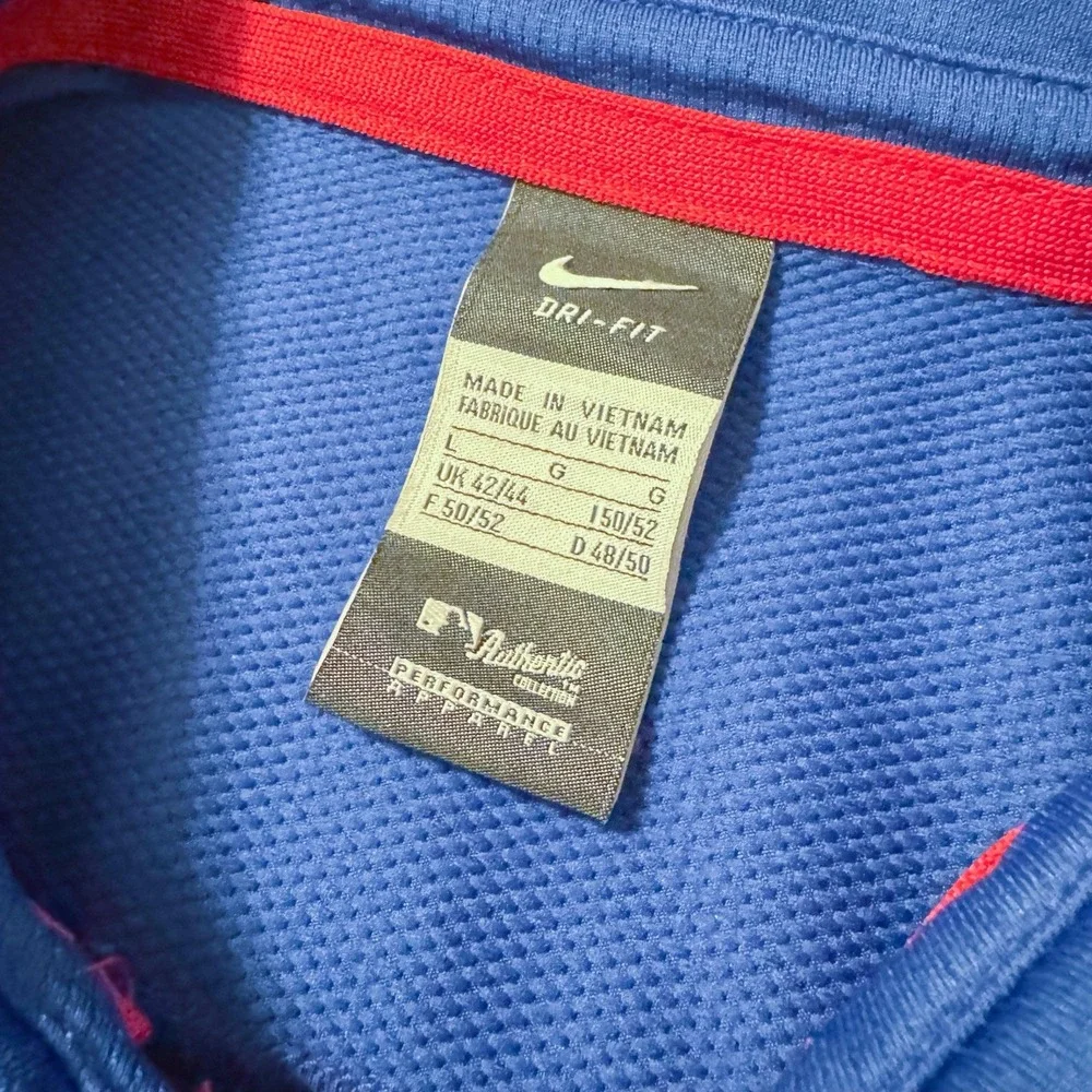 Nike Dri Fit Texas Rangers Polo Shirt Mens‎ L Large Blue Baseball MLB